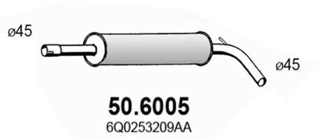 Mittelschalldämpfer Asso 50.6005 von Asso