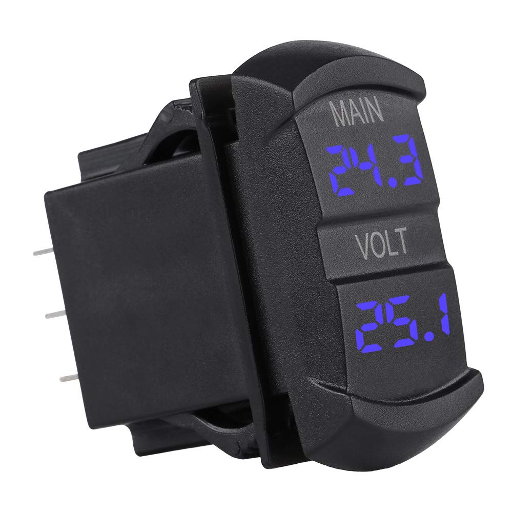 Dual-Voltmeter, Auto-Spannungsanzeige, digitale Versiegelung, universeller Kurzschlussschutz, DC 10 V-60 V für Pickup-RV-ATV-Batterie von Astibym