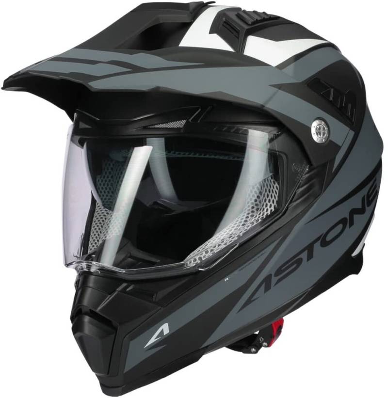 ASTONE, Casque Crossmax Ouragan, schwarzmat grau, M von Astone Helmets