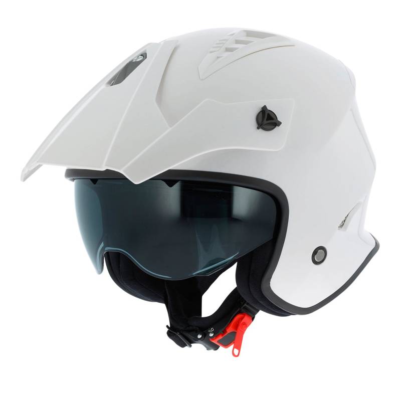 Astone Helmets - Casque de moto MINI CROSS monocolor - Casque jet au look enduro - Casque de moto look cross - casque de ville compact - gloss white XL von Astone Helmets