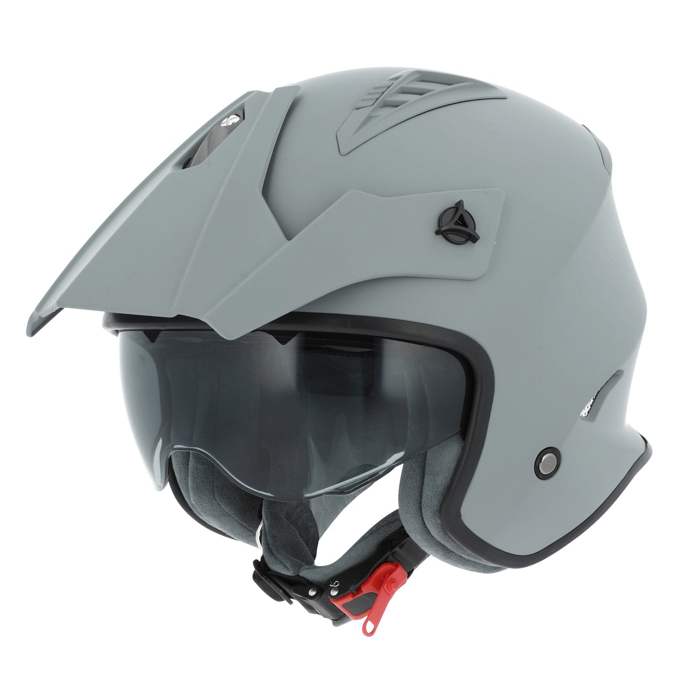 Astone Helmets - Casque de moto MINI CROSS monocolor - Casque jet au look enduro - Casque de moto look cross - casque de ville compact - matt grey L von Astone Helmets