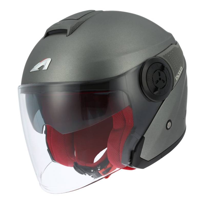 Astone Helmets - Casque jet DJ10-2 monocolor - Casque jet à écran long - Casque jet moderne en polycarbonate - Matt Titanium Grey L von Astone Helmets