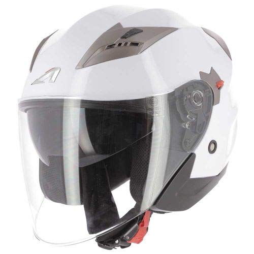 Astone Helmets DJ9 Monocolor Jethelm, Jethelm, Jethelm, Jethelm, Motorradhelm aus Polycarbonat, Gloss White S von Astone Helmets