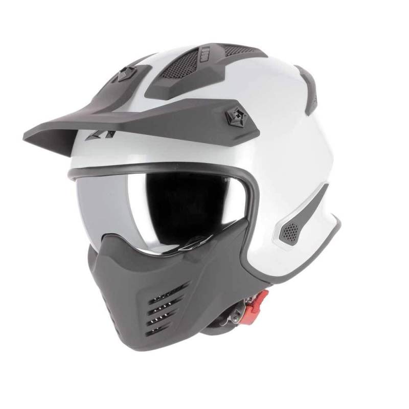 Astone Helmets - Elektron - Jethelm - 4 in 1 Jethelm - zugelassener Jethelm - Polycarbonat Schale - Pearl White L von Astone Helmets