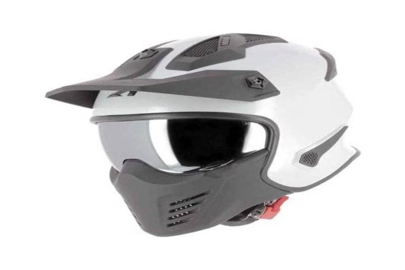 Astone Helmets - Elektron - Motorradhelm Jethelm - 4 in 1 - zugelassener Jethelm - Polycarbonatschale - Pearl White XS von Astone Helmets