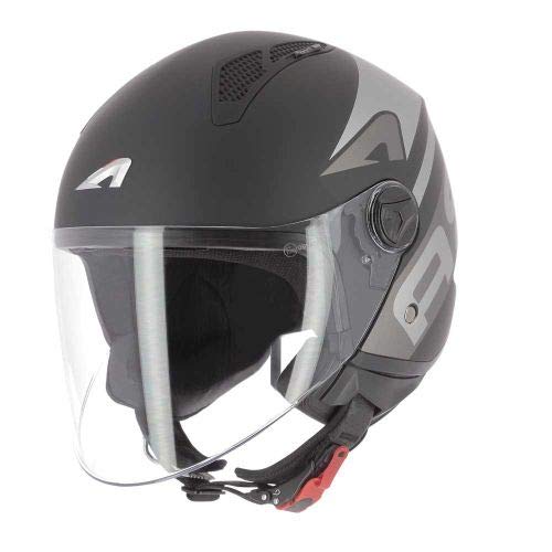 Astone Helmets – Minijet Graphic Link – Jethelm – Jethelm – Motorradhelm und Scooter kompakt – Schutzhülle aus Polycarbonat – matt schwarz S von Astone Helmets