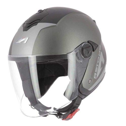 Astone Helmets – MiniJet S Graphic – Jethelm – Jethelm – Kompakter Helm – Schutzhülle aus Polycarbonat – WIPE matt gun metal S von Astone Helmets