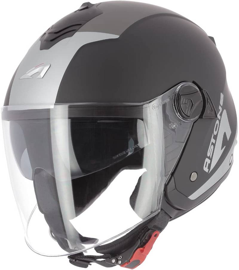 Astone Helmets – MiniJet S Graphic WIPE – Jethelm – Integralhelm – kompakte Helmschale – Polycarbonat – matt schwarz XS von Astone Helmets