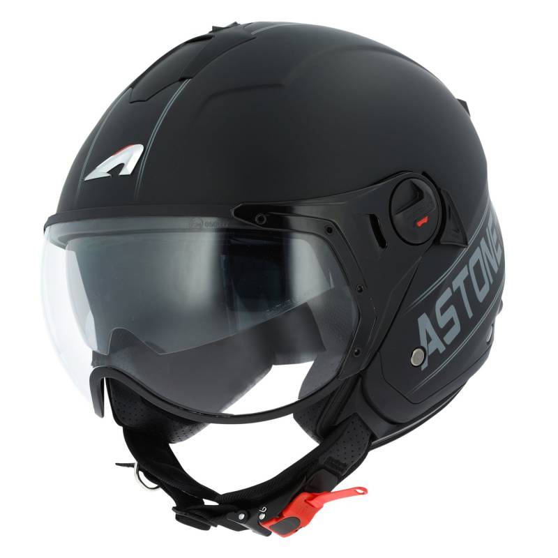 Astone Helmets - MINIJET S SPORT COOPER graphic - Casque jet compact - Casque de moto look sport - Casque de scooter mixte - Casque en polycarbonate - black/grey S von Astone Helmets