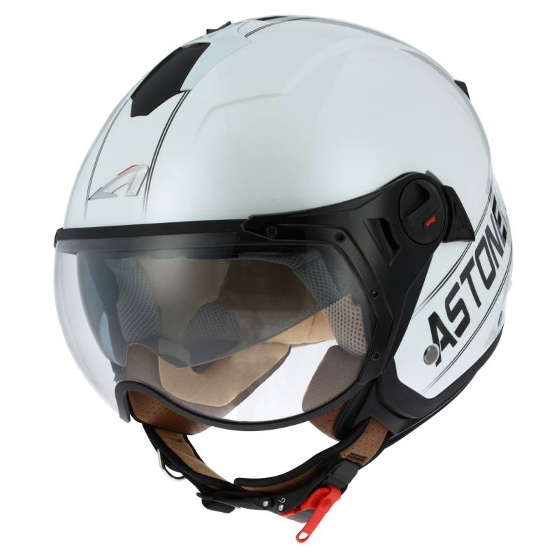 Astone Helmets - MINIJET S SPORT COOPER graphic - Casque jet compact - Casque de moto look sport - Casque de scooter mixte - Casque en polycarbonate - white/black XL von Astone Helmets