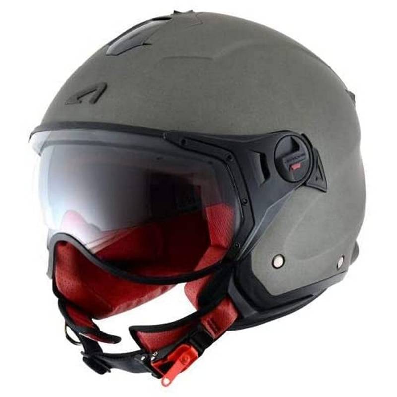 Astone Helmets - MINIJET S SPORT monocolor - Casque jet compact - Casque de moto look sport - Casque de scooter mixte - Casque en polycarbonate - Matt titanium XL von Astone Helmets