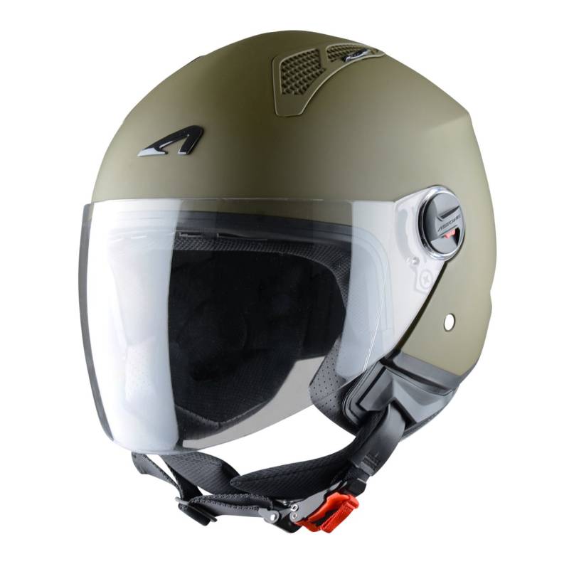 Astone Helmets - MINIJET monocolor- Casque jet - Casque jet urbain - Casque moto et scooter compact - Coque en polycarbonate - Army M von Astone Helmets