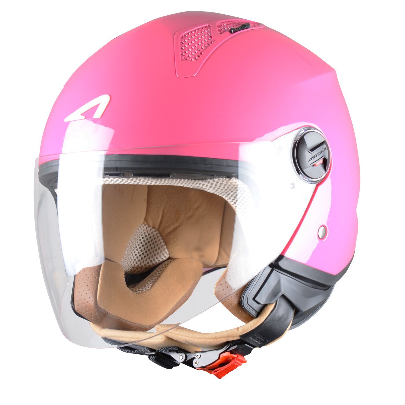 Astone Helmets - MINIJET monocolor - Casque jet - Casque jet urbain - Casque moto et scooter compact - Coque en polycarbonate - Flamingo S von Astone Helmets