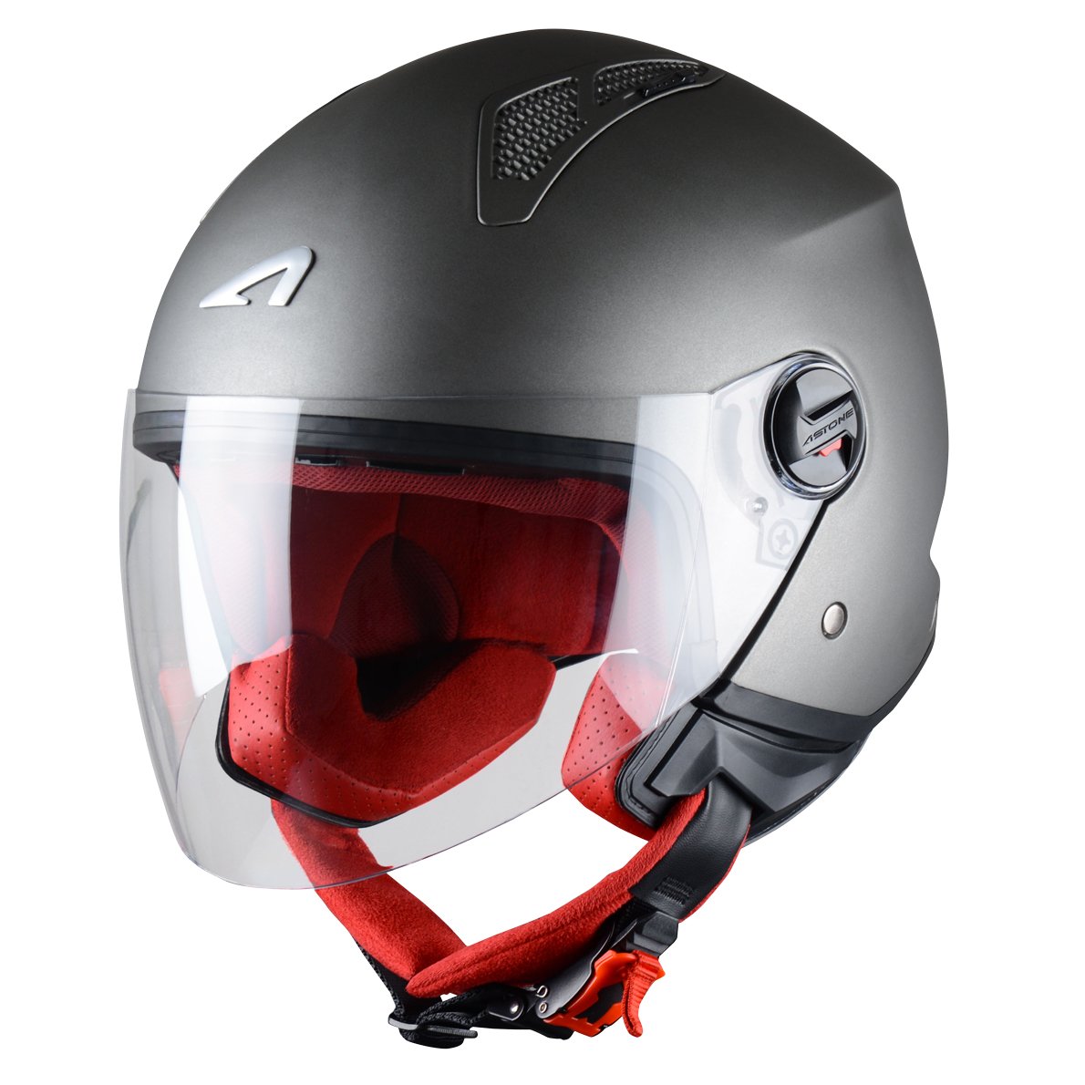 Astone Helmets - MINIJET monocolor - Casque jet - Casque jet urbain - Casque moto et scooter compact - Coque en polycarbonate -Titanium S von Astone Helmets