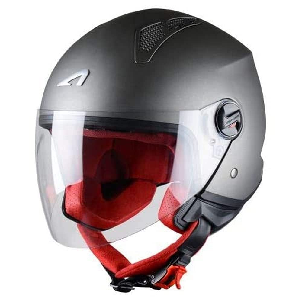 Astone Helmets - MINIJET monocolor - Casque jet - Casque jet urbain - Casque moto et scooter compact - Coque en polycarbonate -Titanium XS von Astone Helmets