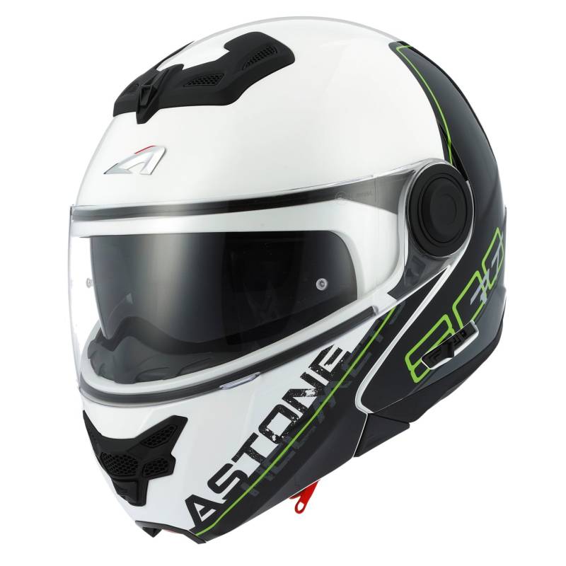 Astone Helmets rt800-line-gwxs Helm Moto RT 800 linetek, grün/weiß, Größe XS von Astone Helmets