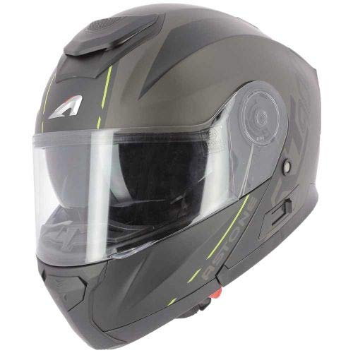 Astone Helmets - RT900 - Klapphelm - Motorradhelm - Klapphelm - Motorradhelm - Polycarbonat RT900 Graphic Black Neon Yellow Stripe XS von Astone Helmets