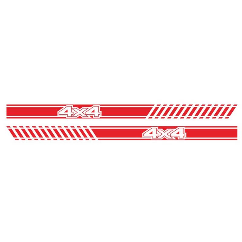 2 Stück Streifen Autoaufkleber, Asudaro Körper Seite Vinyl Streifen Außendekoration Aufkleber Kreative Auto Sport Racing Streifen Aufkleber 4x4 Auto Taille Girlande Pvc-Aufkleber,rot von Asudaro