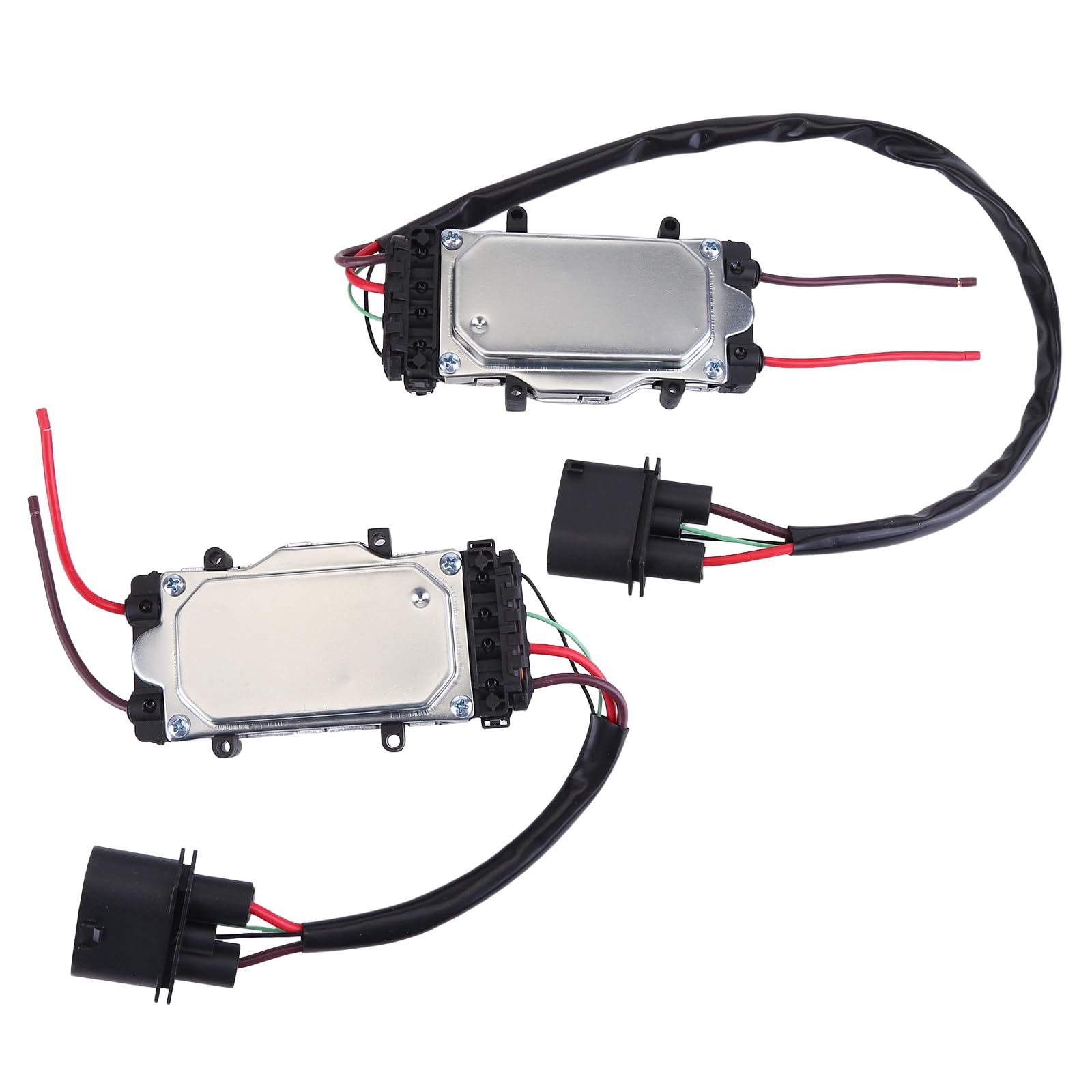 2Pcs Vorne Motorkühlerlüfte Steuermodul Lüfter Gebläserregelmodul Links Rechte kompatibel mit A/*UDI A6 4F C6 2004-2010 2.7 TDI, 3.0 TDI, 4.2 4F0910501 4F0121003F 4F0121003J 4F0121003K 4F0121207J von Asudaro