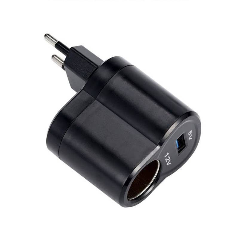 AC zu DC Auto Zigarettenanzünder Adapter, Asudaro 12V Universal AC-DC Auto Netzteil Adapter Steckdose Umwandler Spannungswandler Inverter Power Adapter für EU Stromstecker für Van Truck,Schwarz von Asudaro