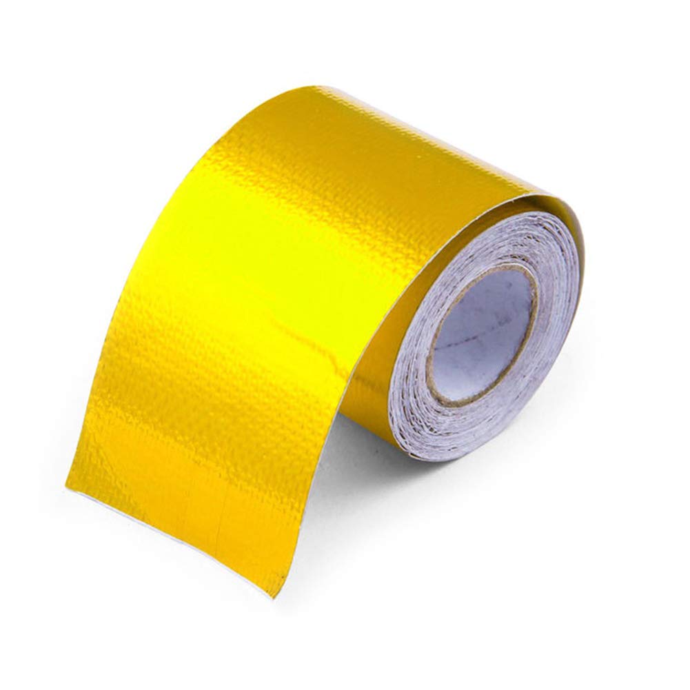 Aluminiumfolienband, Aluminiumklebebänder Selbstklebend, Aluminiumband Hochtemperaturbeständiges Isolierband Wasserdicht Klebeband für HVAC-Reparatur Auspuff Dunstabzugshaube, 5m*5cm,Gold von Asudaro