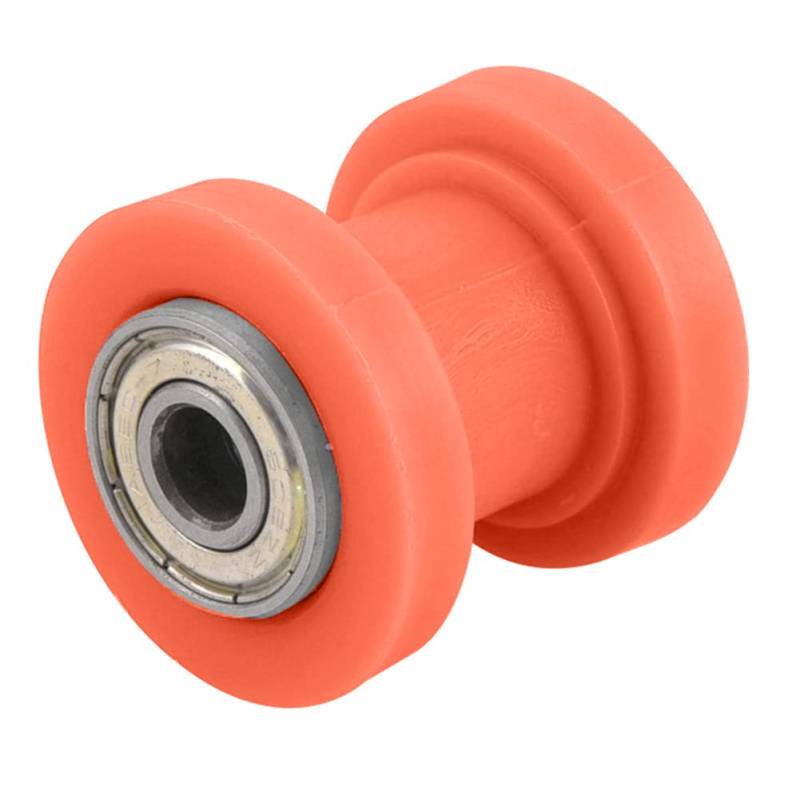 Asudaro 8mm 10mm Motorrad Kettenrolle Kettenspanner Motorrad Kettenrolle Konkaves Rad Kunststoff Universal Motorrad Kettenrolle Spannrolle Führungen Für Motorräder Dirt Bikes Enduro Offroad,Orange von Asudaro