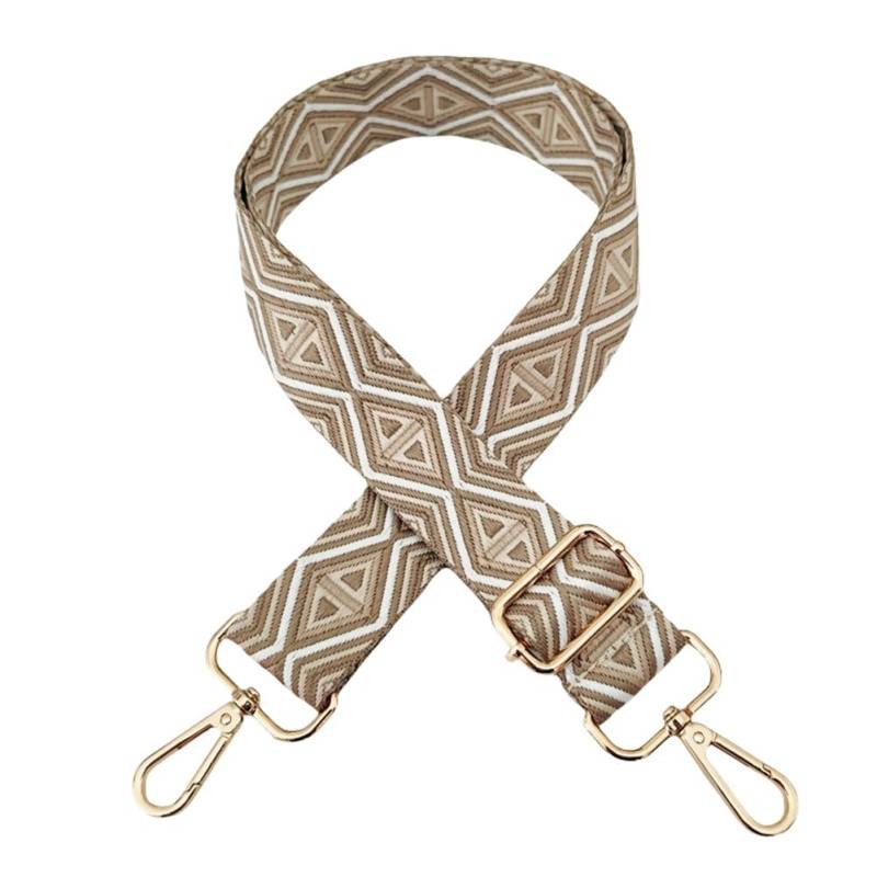 Asudaro Jacquard-Taschenriemen, 72–130 cm Taschenriemen, DIY-Ersatz-Taschenriemen – 3,8 cm breiter Riemen – 23 Stile, Khaki-Dreieck-Goldschnalle, 14 Meter Tiefe von Asudaro