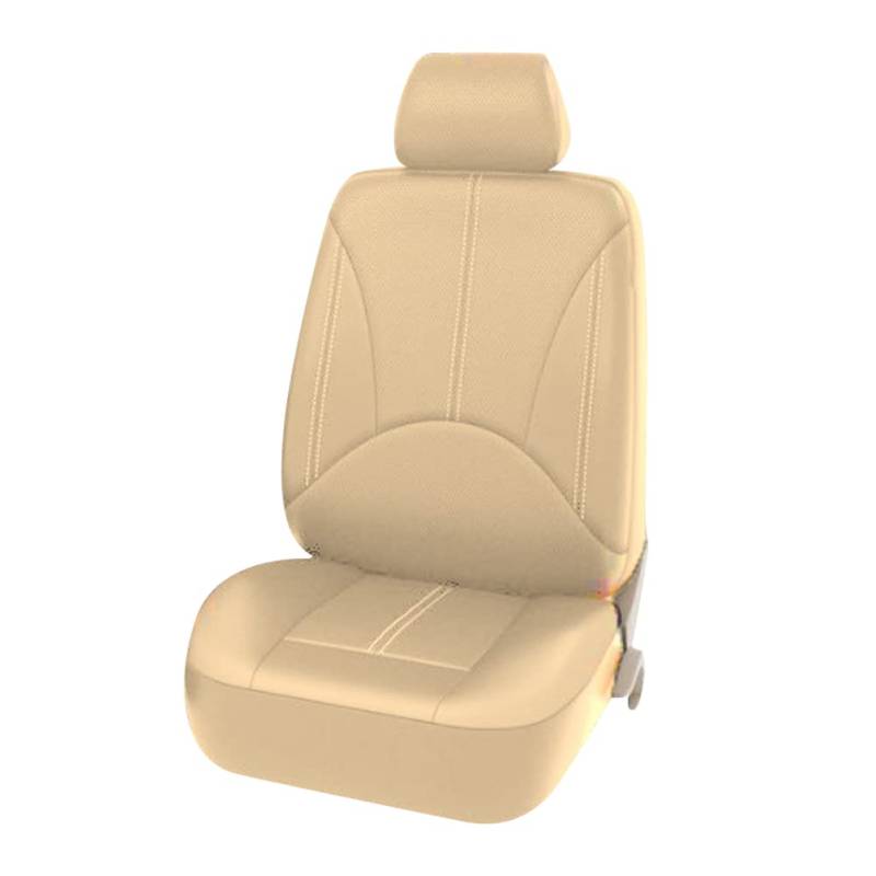 Asudaro Leder Autositzbezug, Autositzbezüge Universal Auto-Sitzschoner Schonbezüge Autositz Kopfstützenbezug + Vordersitzbezug + Rücksitzbezug Autoschonbezug Schutzbezug Beige von Asudaro