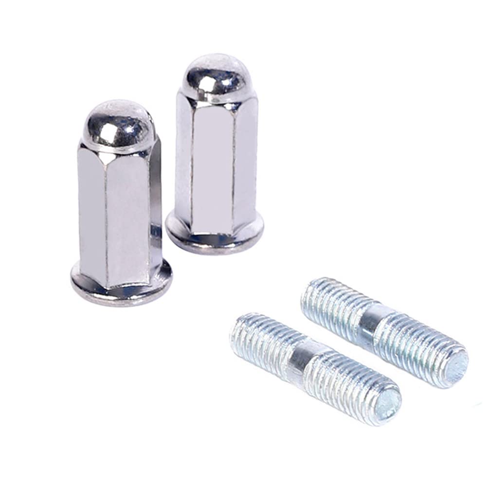 Auspuff Bolzen und Muttern,Asudaro 8 mm Universal Motorrad-Auspuffkrümmer Stehbolzen Kit Edelstahl Motor Auspuff Bolzen Muttern Set für Scooter Atvs Go Karts Moped Quad Motor,4 Stück,Silber- von Asudaro