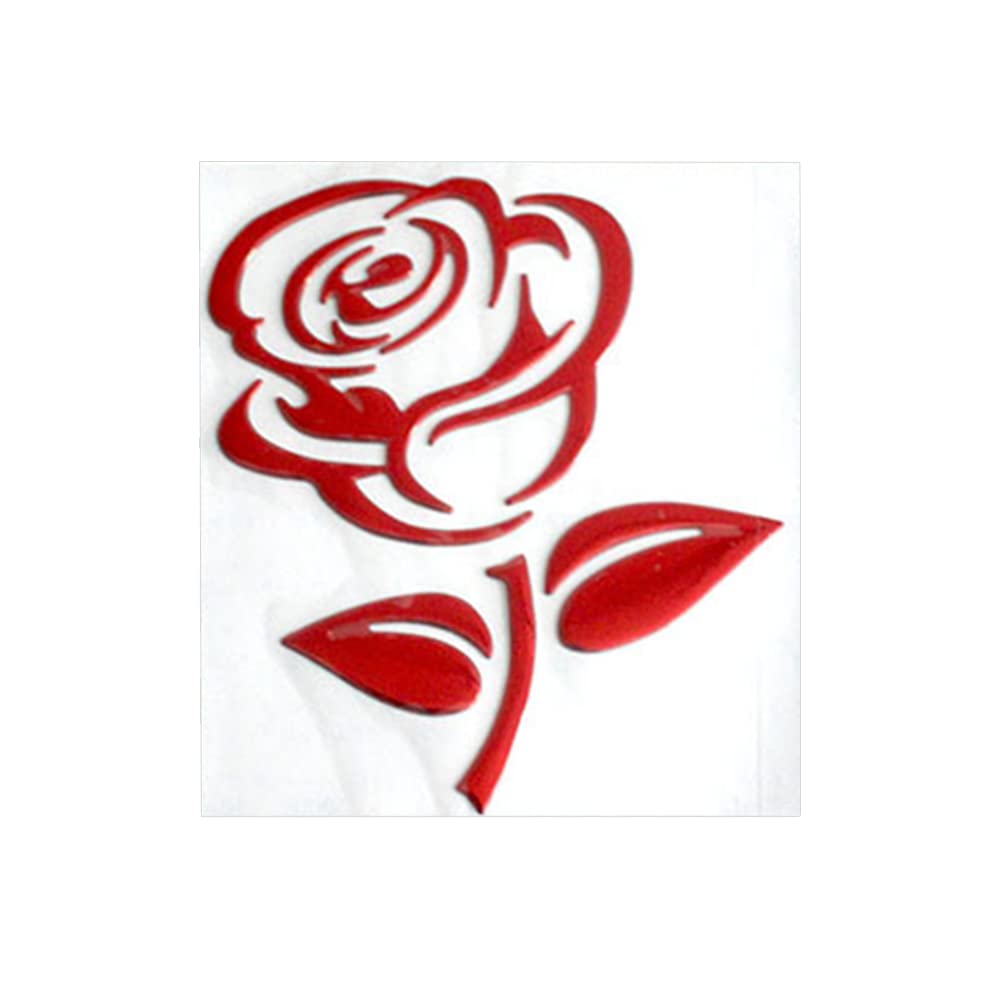 Auto 3D Blumenaufkleber,Asudaro PVC Rose Autoaufkleber Kreatives Rosenmuster Dekorative Aufkleber Autospiegelaufkleber Für Auto, Fenster Stoßstange Laptop Vinyl Dekorieren Aufkleber, 8x10cm,rot von Asudaro