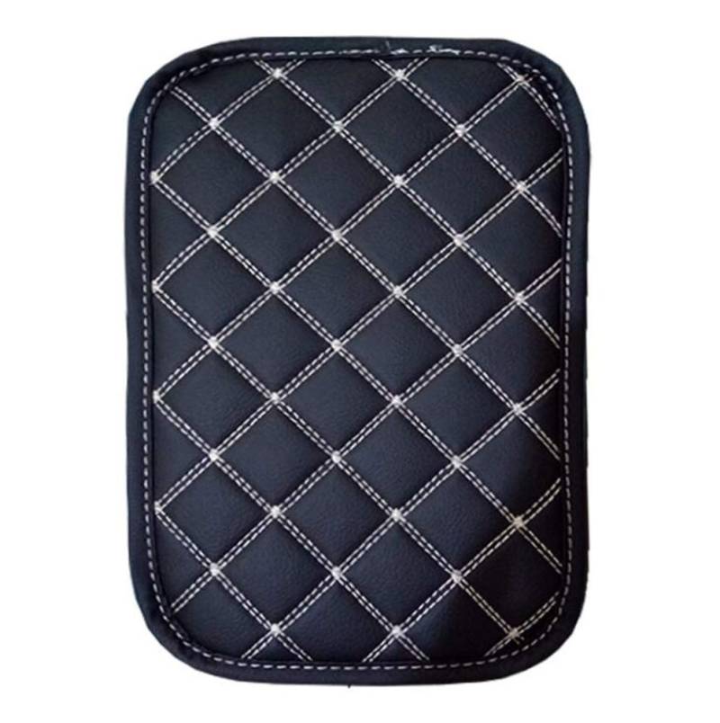 Auto Armlehnenkissen, Auto Mittelkonsolenabdeckung Polsterung Universal Auto Armlehne PU Leder Auto Armlehnen Mittelarmlehne Pad für Kraftfahrzeuge SUV Truck 29 * 19cm,Schwarzgrau von Asudaro