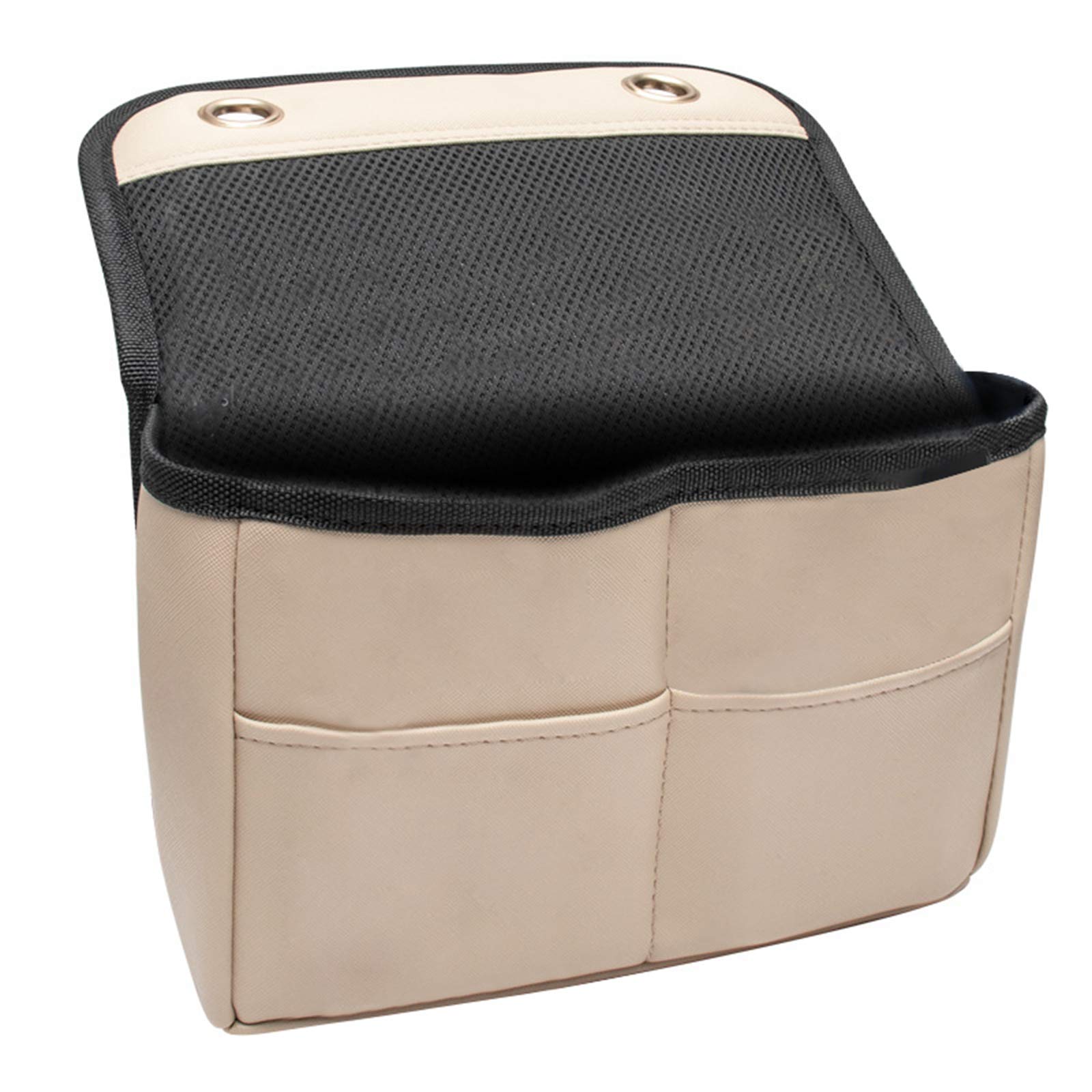 Auto Aufbewahrungstasche, Auto Rücksitz Organizer, Auto Kopfstütze Rücksitz Aufbewahrungstasche Basket Organizer, Autositz Organizer 25cm * 16cm * 8cm,Beige von Asudaro