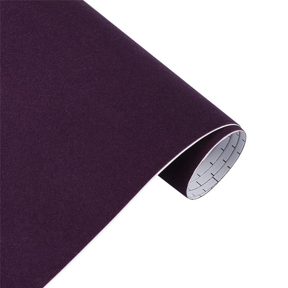 Auto Folie DIY, Asudaro Autofolie Vinyl Wrap Samt Autoaufkleberfolie Wasserdicht Flexibel Auto Shutz Folie Selbstklebende Lackfolie Schutzfolie Auto Schutzfolie Dekorative,30 * 100cm,Violett von Asudaro