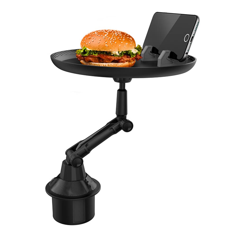 Auto Getränkehalter Tablett, Asudaro Auto Schwenkbare Ablage Auto Essen Tablett 360-Grad-verstellbar Auto Mount Food Tray Auto-tablett-Tisch Falten Auto Tablett Getränkehalter,Langes Modell von Asudaro