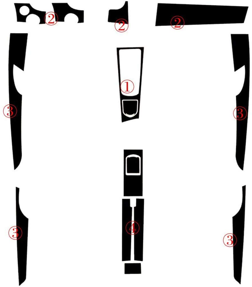 Auto Innenaufkleber, Asudaro 1Satz von 5D / 3D Kohlefaser Auto Mittelkonsole Schaltpaneel Dekoration Abdeckung Trim Verzierung Wasserdichter Auto Shutz Aufkleber kompatibel mit Panamera 2010-2016 von Asudaro