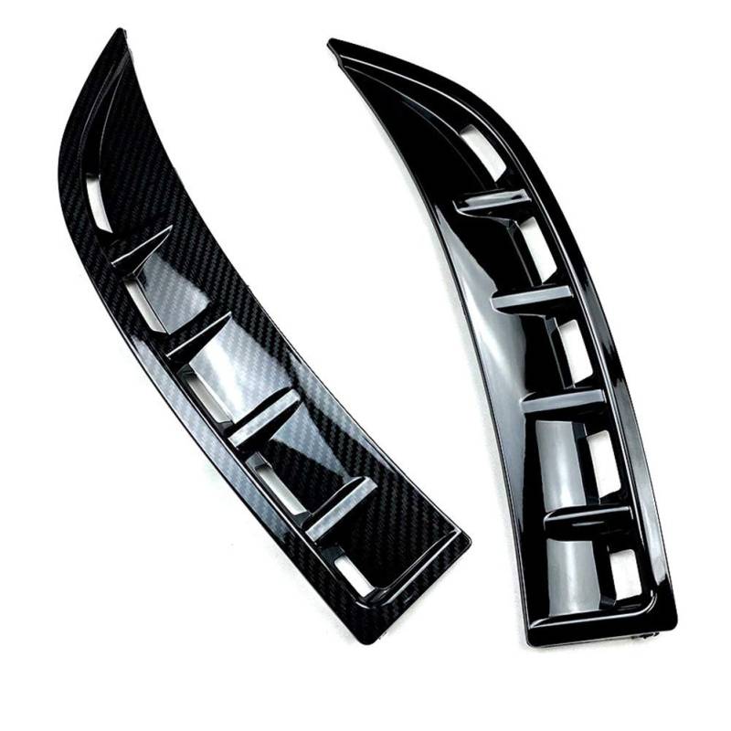 Auto Lufteinlässe Dekorative, Asudaro 2Pcs Stoßstangenschutz Spoiler Auto Front Stoßstange Dekoration Aufkleber Seite Luftauslass Aufkleber für CLA Klasse C118 CLA180 CLA200,Schwarz von Asudaro