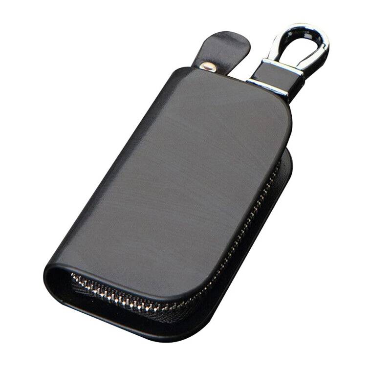 Auto Schlüsselanhänger Tasche, Asudaro Leder Autoschlüssel Hülle Auto Smart Keychain Münzhalter Auto Fernbedienung Schlüsselanhänger Auto Funkschlüssel Halter für Frauen und Männer,Schwarz von Asudaro