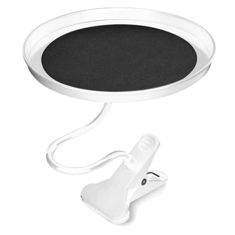 Auto Schwenkbare Ablage, Flexibel Auto Essen Tablett, 360 Grad Verstellbarer Lebensmittelhalter Rundes Auto Mount Food Tray mit Klemmhalterung Rutschfeste Multifunktions-Schwenkschale Tisch,Weiß von Asudaro