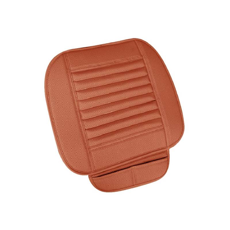 Auto Sitzkissen Sitzauflage,Asudaro Bambuskohle Leder Komfort Sitzschutz Autositzbezüge Universal Rutschfestes Auto Chair Pad Einzelsitz Rückenfrei auto Abdeckung für Autositz,Orange von Asudaro