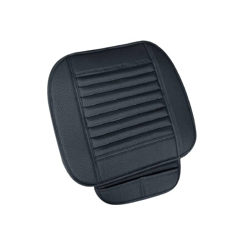 Auto Sitzkissen Sitzauflage,Asudaro Bambuskohle Leder Komfort Sitzschutz Autositzbezüge Universal Rutschfestes Auto Chair Pad Einzelsitz Rückenfrei auto Abdeckung für Autositz,Schwarz von Asudaro