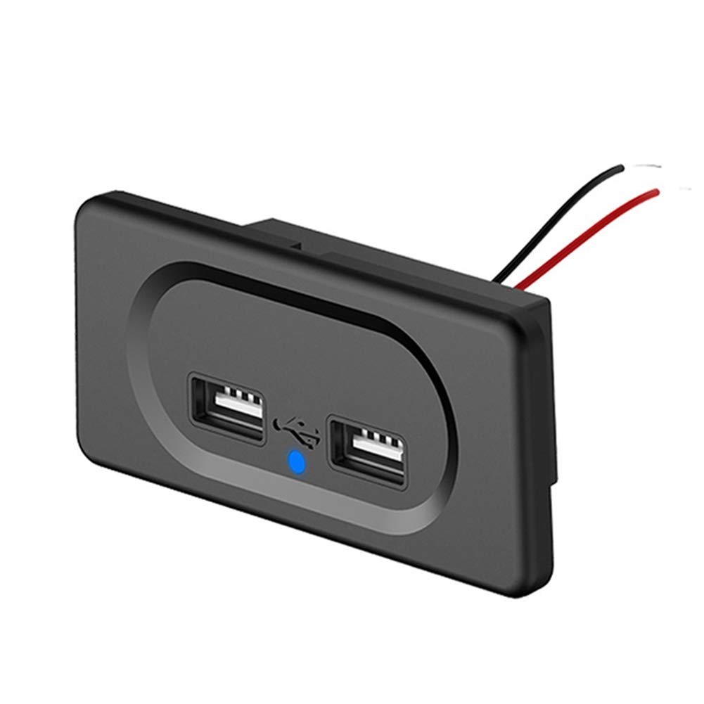 Auto USB Ladegerät Buchse KFZ 12-24V Steckdose 3.1A Auto Dual USB-Steckdosen Auto Ladegerät Einbau Buchse Wasserdicht Zigarettenanzünder USB Dose Kfz Adapter für Schiff, LKW, Van,Schwarz von Asudaro