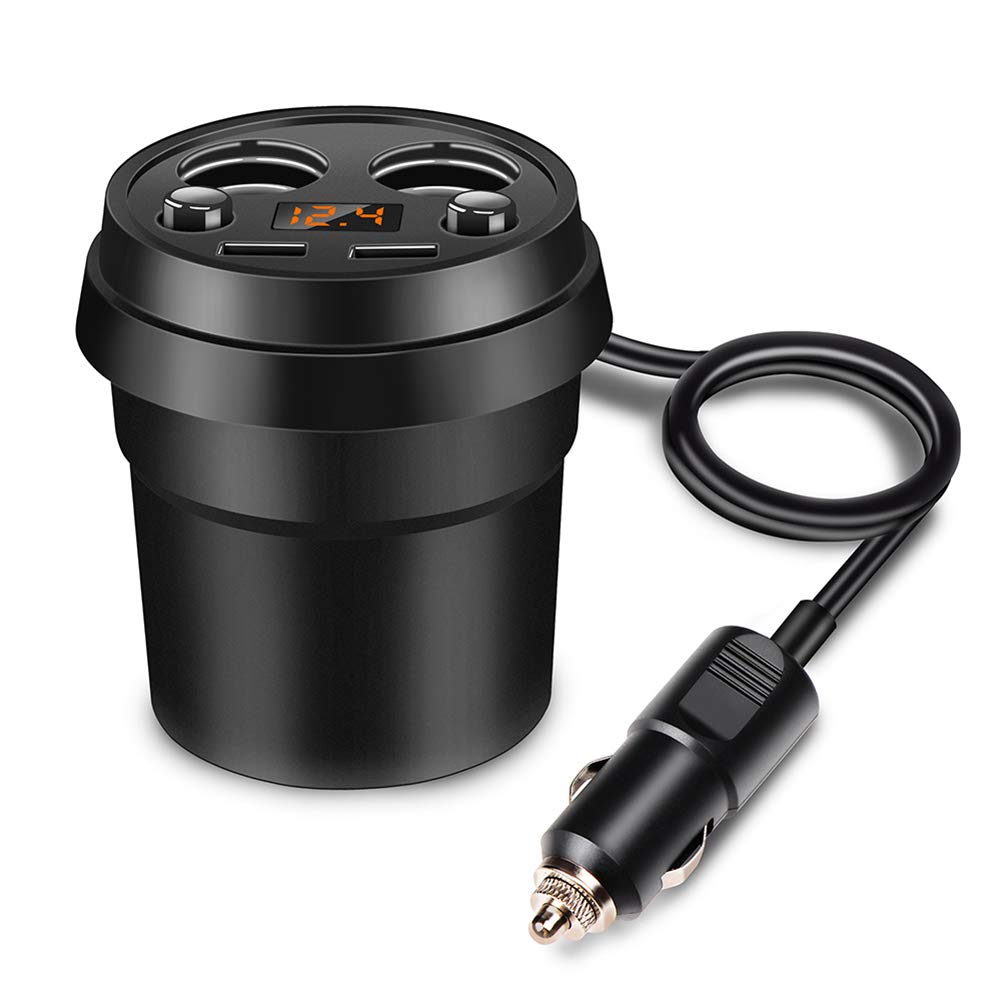 Auto Zigarettenanzünder Adapter, USB Auto Zigarettenanzünder, 3.1A Auto Ladegerät Dual USB Adapter KFZ Zigarettenanzünder Verteiler LED-Spannungsanzeige Cup Autoladegerät Separater Ein/Aus-Schalter von Asudaro