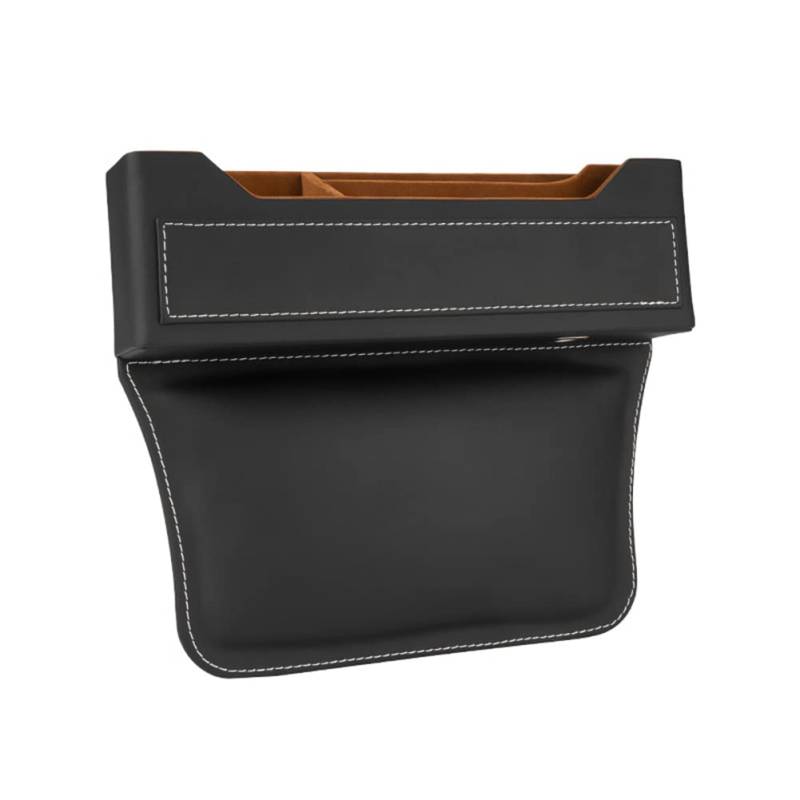 Autositz Gap Organizer Leder,Asudaro Autositze Seitliche Autotaschen Lückenfüller Multifunktion Autositz-Organizer Aufbewahrungsbox mit USB-Ladeanschluss für Handy Schlüssel Karten,Schwarz von Asudaro