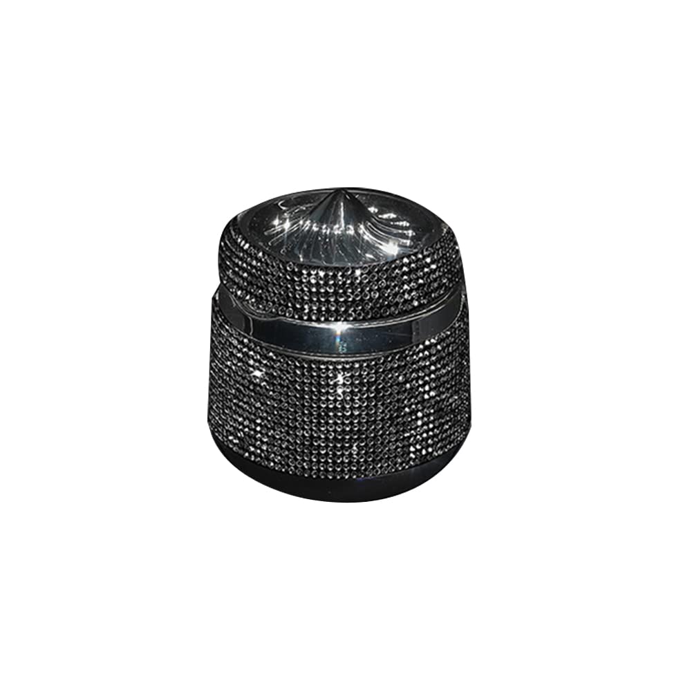 Bling Kristall Auto Aschenbecher mit Deckel, Asudaro Tragbarer Auto-Aschenbecher mit LED Licht, Glitzer Diamant Auto Aschenbecher Zigarren Aschenbecher Bling Kristall Auto Zubehor Innenraum,Schwarz von Asudaro