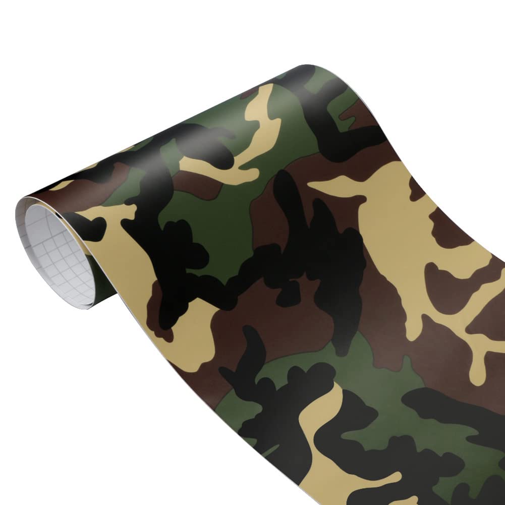 Camouflage Autofolie Selbstklebend, Asudaro Vinyl PVC Auto Aufkleber Wrap PVC Körperfolie Wasserdichter Auto-Aufkleber-Kleber FüR Auto Roller Motorrad Dekoration,50x200cm Typ 4 von Asudaro