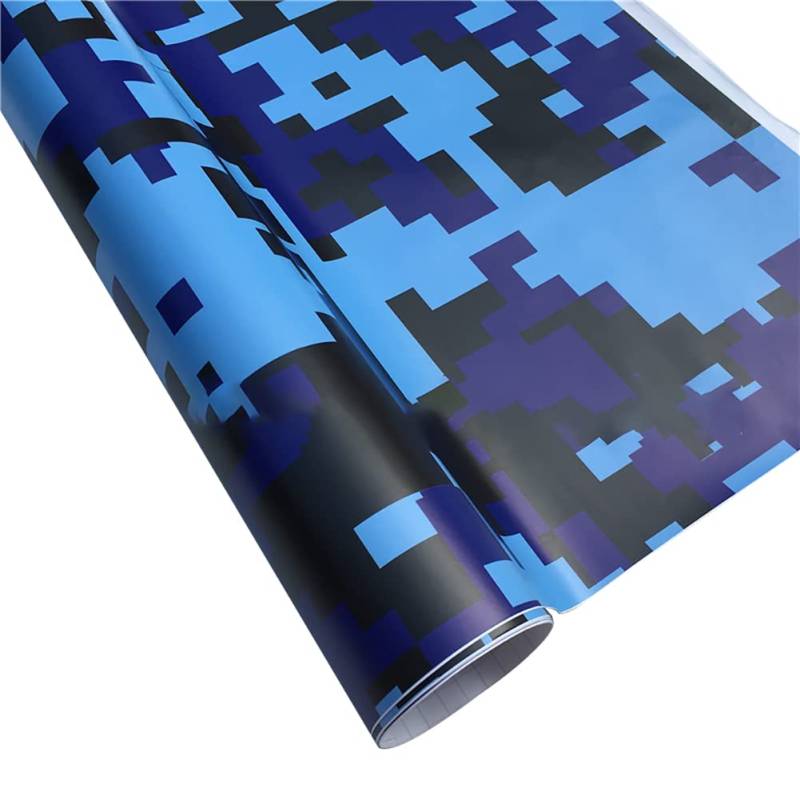 Camouflage Vinyl Wrap Film,Assudro Digital Camouflage Auto Aufkleber Körper Farbwechselfolie Blasenfrei Motorrad Camo Styling Aufkleber Rolle Auto Selbstklebende Dekor Car Wrap Folie,blau 152 * 30CM von Asudaro