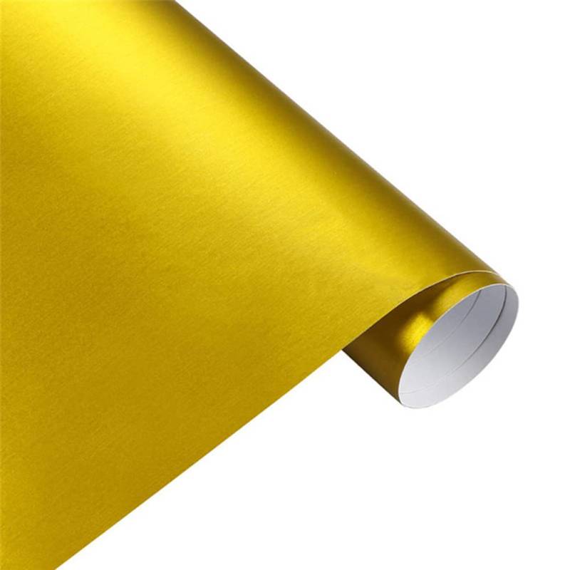 DIY Auto Folie Vinyl, Asudaro 100cmx30cm Auto Folie Flexibel Car Wrapping Klebefolie Auto Gebürsteter Eisfilm PVC Autofolie Sticker Lackschutzfolie Autoaufkleber für Auto Motorrad Fahrrad,Gold von Asudaro