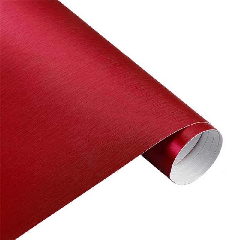 DIY Auto Folie Vinyl, Asudaro 100cmx30cm Auto Folie Flexibel Car Wrapping Klebefolie Auto Gebürsteter Eisfilm PVC Autofolie Sticker Lackschutzfolie Autoaufkleber für Auto Motorrad Fahrrad,rot von Asudaro