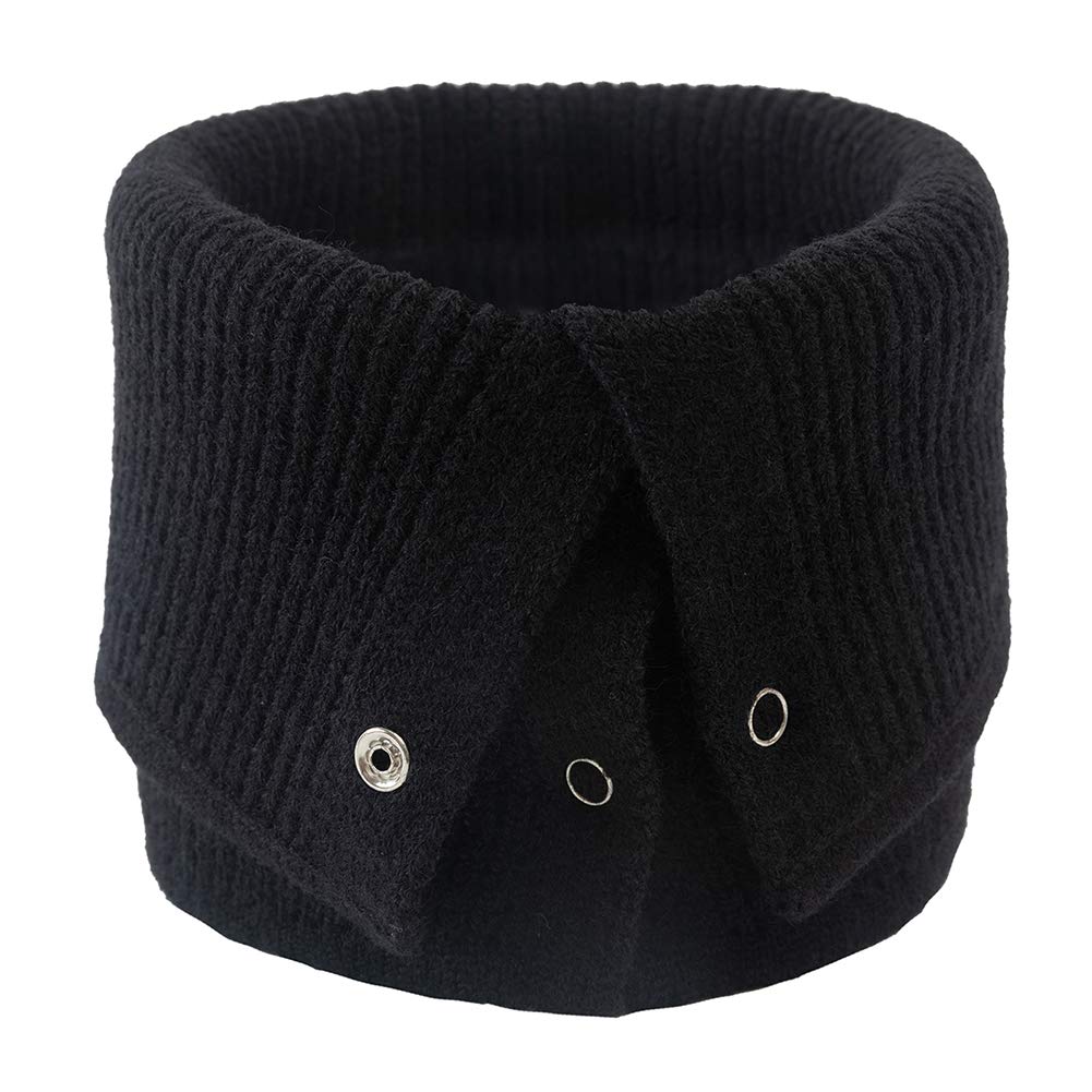 Damen Loopschal Strickschal Schlauchschal Winterschal Infinity Schal Mode Halsband Mit Knöpfen Rundschal Halstücher Halswärmer für Männer, Frauen,Schwarz von Asudaro