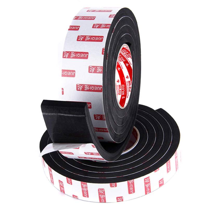 Dichtband, Asudaro Selbstklebendes Klebeband Tape 5M Dämmung Isolierung Schaumband Klebeband Dichtungsband Fensterdichtung, Fenster Klimaanlage Kollision Siegel Schalldämmung, Schwarz,1,0 cm * 5 m von Asudaro